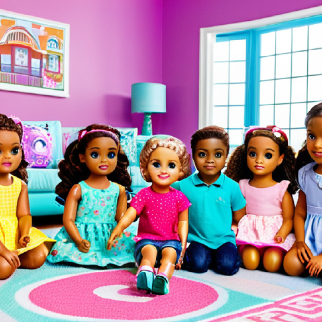 Creative Play with LOL Surprise Dolls**
A group of fully clothed children playing with LOL Surprise dolls in a brightly lit playroom, appropriate attire, surrounded by DIY accessories and dollhouses, safe for work, family-friendly, perfect anatomy, natural proportions, well-formed hands, proper finger count, professional studio photography, high quality, colorful and vibrant.
**