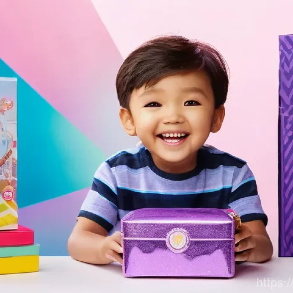 LOL 서프라이즈 장난감의 사회적 반응 - **Prompt 1: The Thrill of Unboxing**
A close-up, high-definition photograph capturing a child's ...