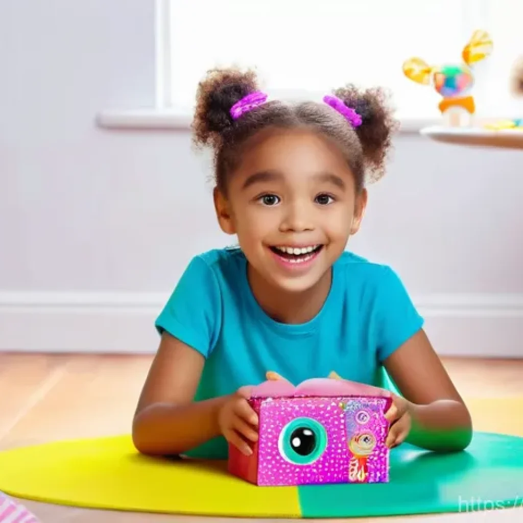 LOL 서프라이즈의 소비자 만족도와 리뷰 활용 사례 - **Prompt:** A vibrant, eye-level shot of a joyful young girl, aged around 7, with bright, curious ey...