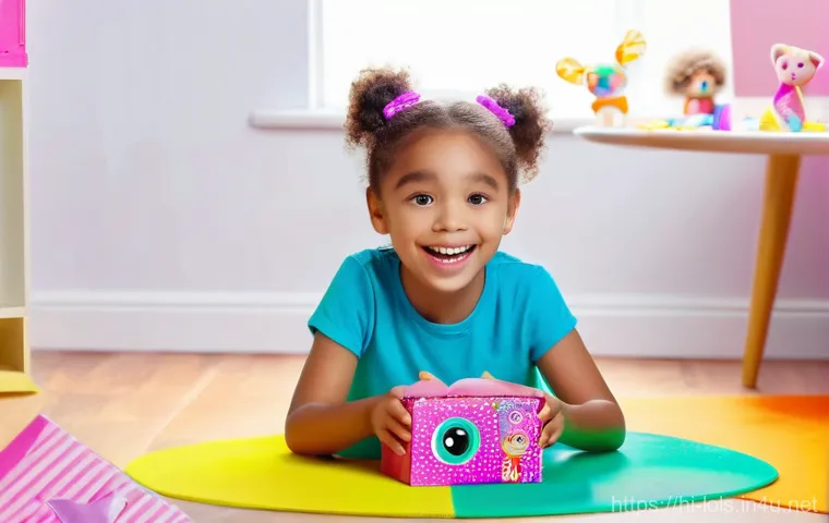 LOL 서프라이즈의 소비자 만족도와 리뷰 활용 사례 - **Prompt:** A vibrant, eye-level shot of a joyful young girl, aged around 7, with bright, curious ey...
